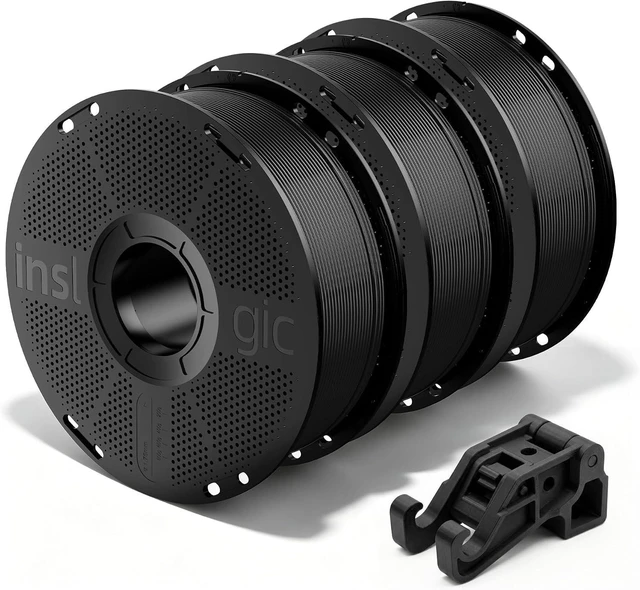Main image of Pre-Dried PETG Filament 3KG (1KG × 3 Spools), Black 1.75mm 3D Printer Filament, Easy Printing, Tough & Durable PETG, Low Shrinkage, ±0.02mm Accuracy, Fit for Most FDM Printers