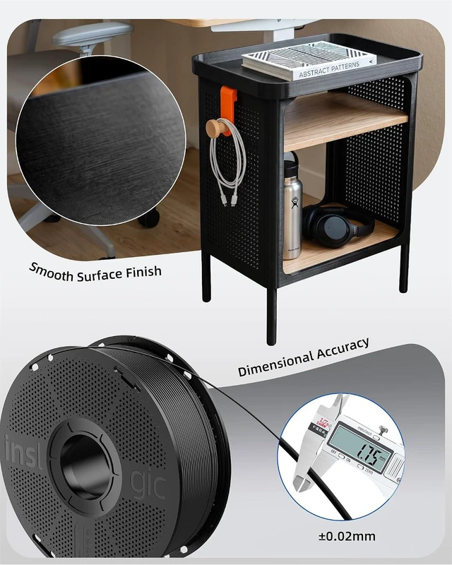 Alt view image 6 of 7 - Pre-Dried PETG Filament 3KG (1KG × 3 Spools), Black 1.75mm 3D Printer Filament, Easy Printing, Tough & Durable PETG, Low Shrinkage, ±0.02mm Accuracy, Fit for Most FDM Printers