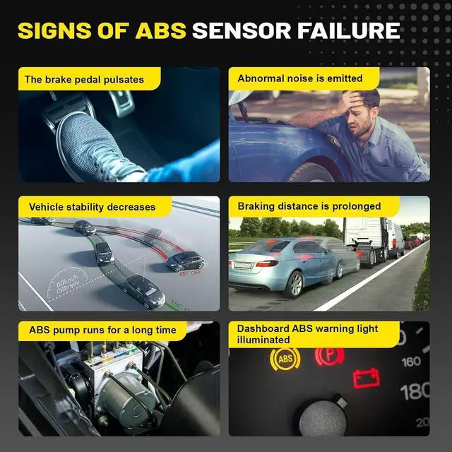 Alt view image 5 of 7 - Set of 4 ABS Wheel Speed Sensors for GMC Yukon XL 1500, Chevy Tahoe, Suburban, Avalanche, Cadillac Escalade 2007-2014, Front & Rear, Left & Right, Replaces 15229012, 15121067, ALS1464
