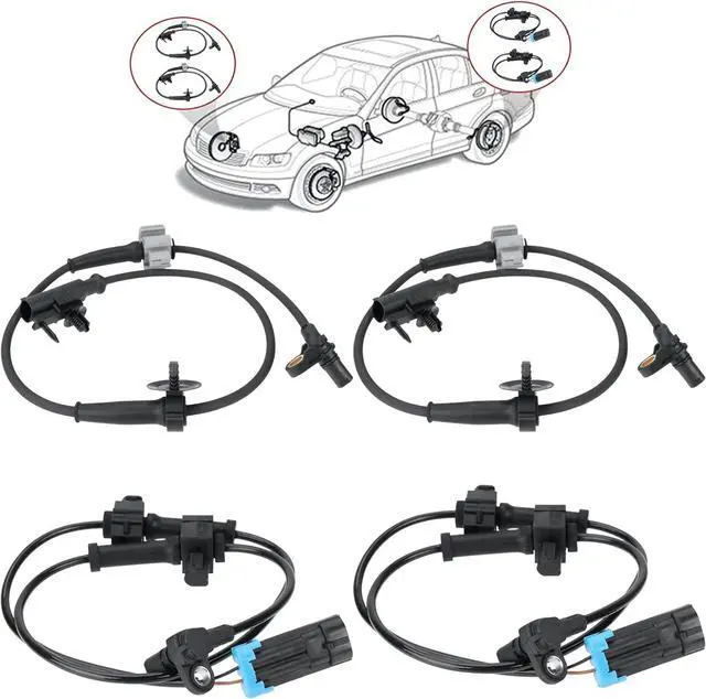 Main image of 2 Pair ABS Sensors Front Rear 20938121 15229012 Compatible with Chevrolet Silverado 1500(2007-2013),GMC Sierra 1500(2007-2013) Wheel Speed Sensor ALS1757 ALS1465