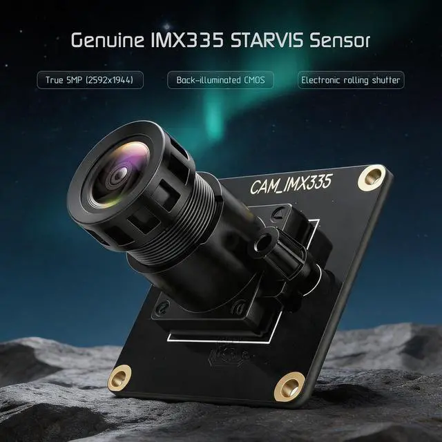 Alt view image 2 of 7 - 5MP Camera Module for Raspberry Pi Genuine STARVIS IMX335 Sensor, 2592x1944@30FPS, 99° Wide Angle FOV, IR Filter, MIPI CSI-2 for Pi 5/4B/3B+/Zero/CM4/CM5