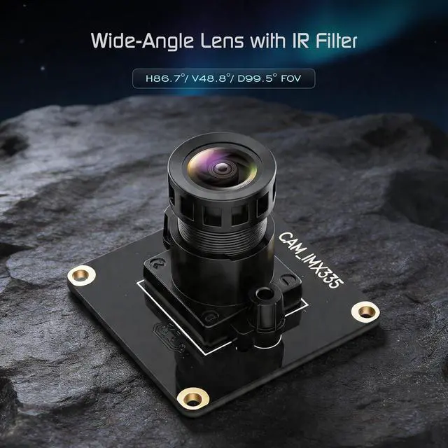 Alt view image 3 of 7 - 5MP Camera Module for Raspberry Pi Genuine STARVIS IMX335 Sensor, 2592x1944@30FPS, 99° Wide Angle FOV, IR Filter, MIPI CSI-2 for Pi 5/4B/3B+/Zero/CM4/CM5