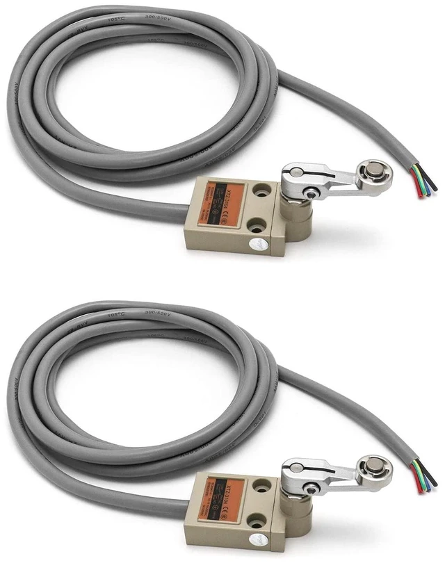 Alt view image 7 of 7 - Waterproof Limit Switch TZ-3104 with Roller Lever Plunger, 2 Pack - Momentary Action, SPDT 1NO+1NC, Including 3m Cable