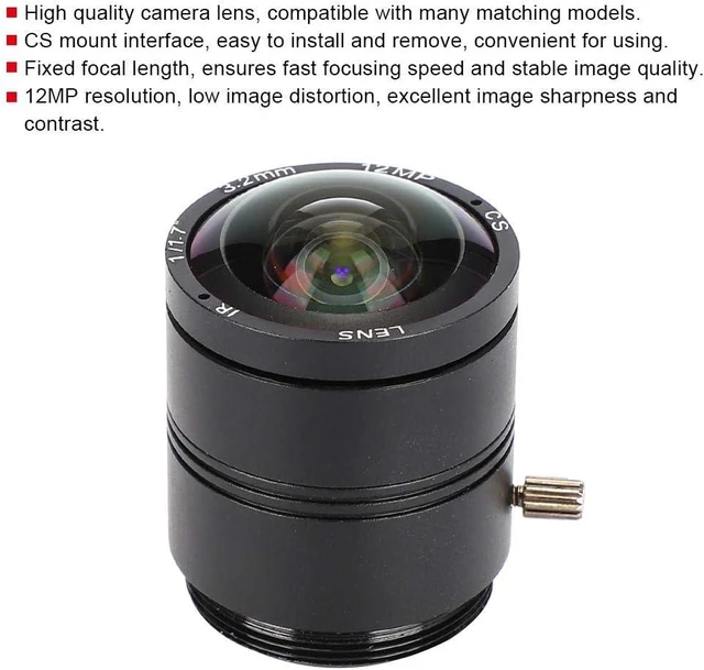 Alt view image 6 of 7 - 3.2mm 12MP F1.2 HD CCTV Lens, 3.2mm 12MP F1.2 Professional CS Mount Camera Fixed Length Lens for CCTV Camera Lens