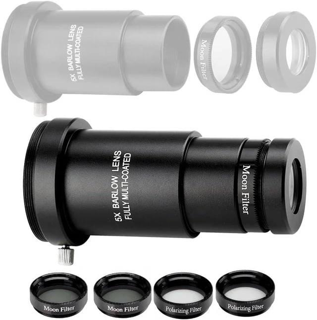 Alt view image 4 of 7 - 62° Aspheric Eyepiece Set, 1.25-Inch, 5X Barlow & Filters
