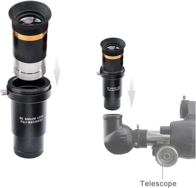 Alt view image 6 of 7 - 62° Aspheric Eyepiece Set, 1.25-Inch, 5X Barlow & Filters