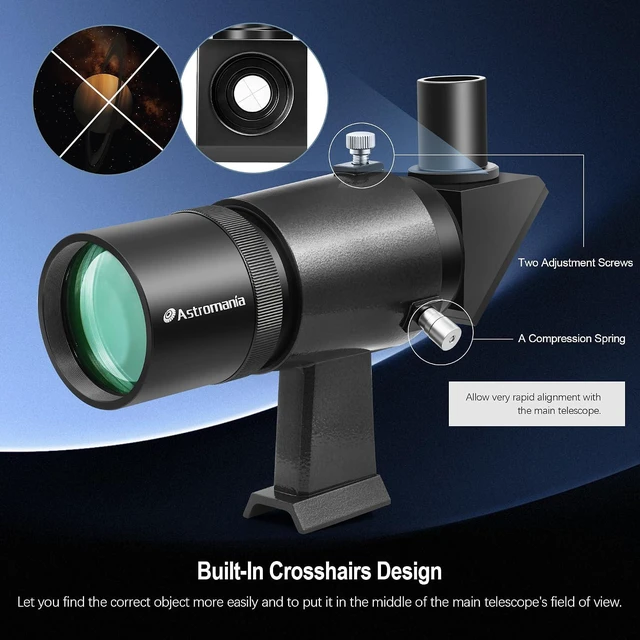 Alt view image 5 of 7 - Finder Scope, Right Angle Optical Finderscope for Telescope 9x50