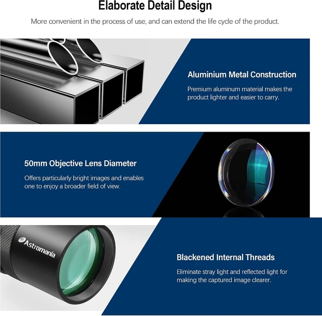 Alt view image 7 of 7 - Finder Scope, Right Angle Optical Finderscope for Telescope 9x50