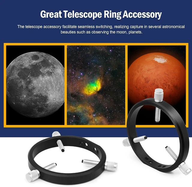 Alt view image 6 of 7 - Telescope Mounting Rings Guide Scope Rings 102mm Inside Diameter