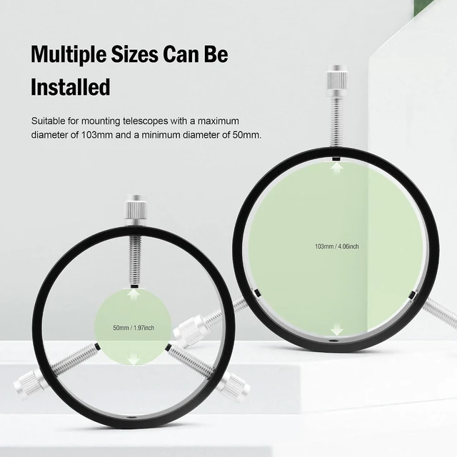 Alt view image 4 of 7 - Telescope Mounting Rings Guide Scope Rings 105mm Inside Diameter