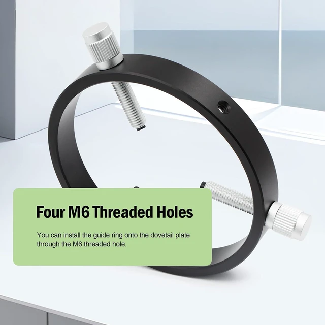 Alt view image 3 of 7 - Telescope Mounting Rings Guide Scope Rings 105mm Inside Diameter