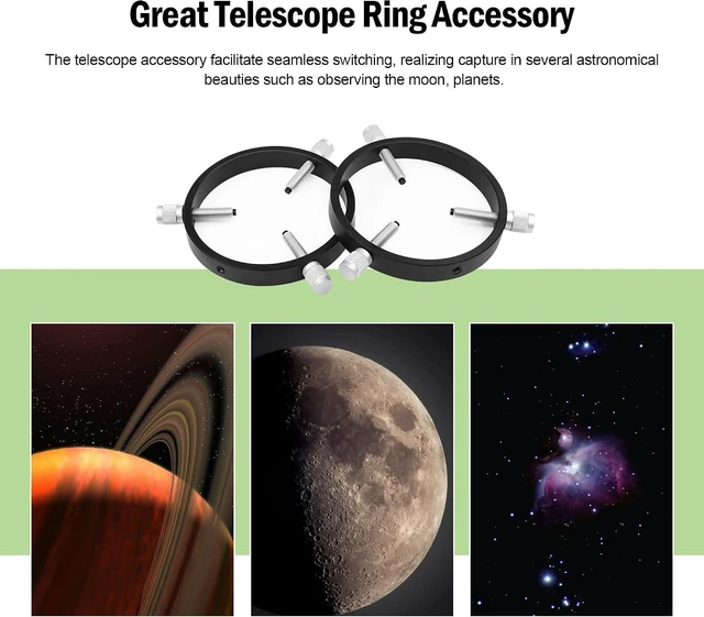 Alt view image 6 of 7 - Telescope Mounting Rings Guide Scope Rings 105mm Inside Diameter