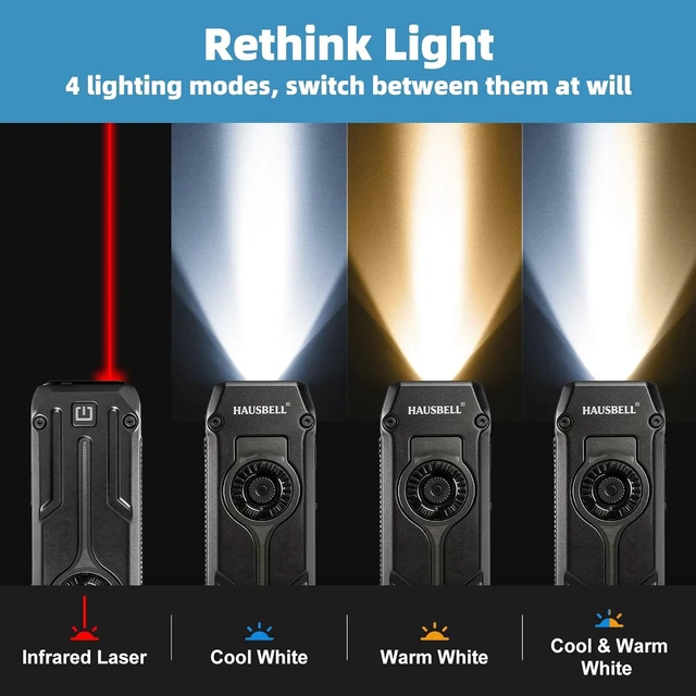 Alt view image 2 of 7 - 2PCS Flat EDC Rechargeable Tactical Flashlight UV Magnetic small Work light
