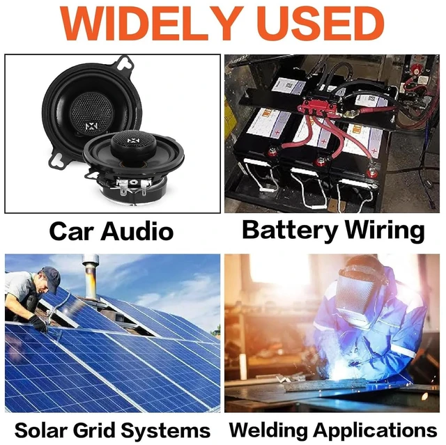 Alt view image 7 of 7 - 1/0 Gauge Battery Cable Kit 40ft Red/Black 1/0 AWG CCA Power & Ground Wire