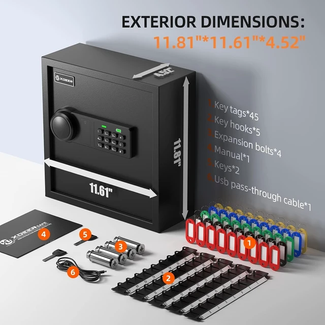 Alt view image 6 of 7 - 45-Keys Key Lock Box Wall Mount with Advanced Anti-Theft Key Slot