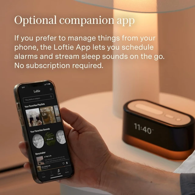 Alt view image 3 of 7 - Alarm Clock with Sound Machine Smart Alarm Clock with Night Light, White Noise, Bluetooth Speaker, 100+ Sounds Included Free, No Subscription Required, Blackout Mode- Black