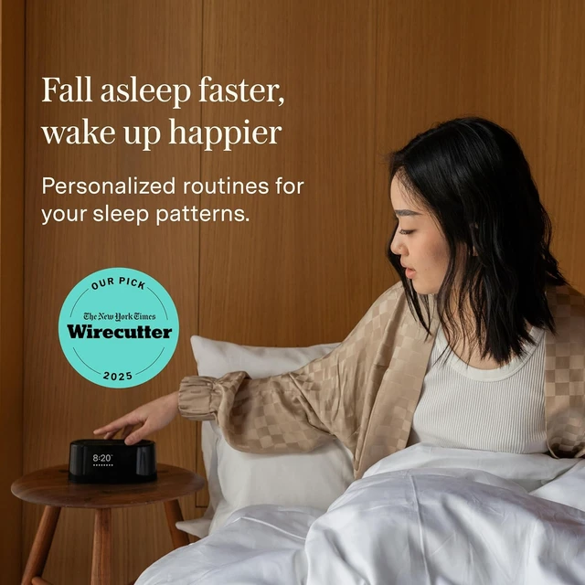 Alt view image 6 of 7 - Alarm Clock with Sound Machine Smart Alarm Clock with Night Light, White Noise, Bluetooth Speaker, 100+ Sounds Included Free, No Subscription Required, Blackout Mode- Black