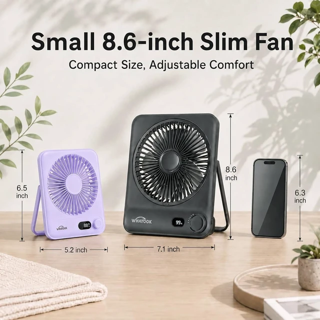Alt view image 2 of 7 - 10000mAh Portable Travel Fan 7-inch 40 Hours Rechargeable Desk fan