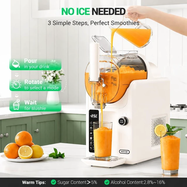 Alt view image 4 of 7 - 82oz Slushy Machine for Home with Adjustable Temperature