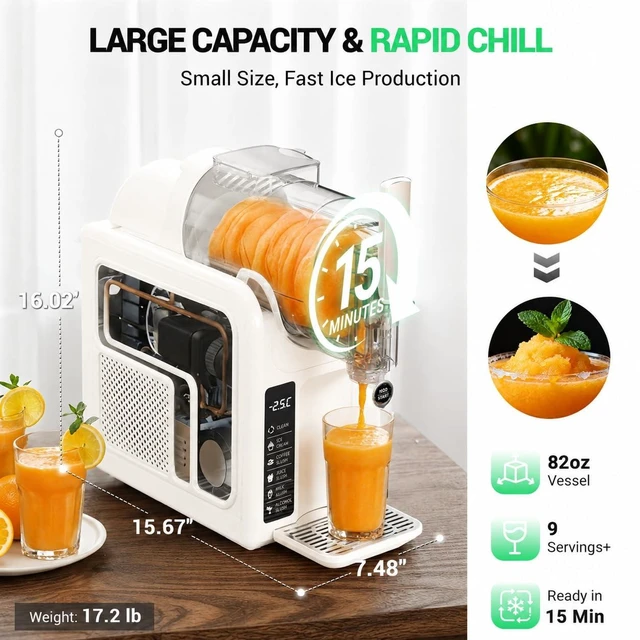 Alt view image 5 of 7 - 82oz Slushy Machine for Home with Adjustable Temperature
