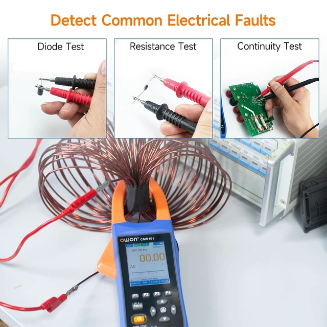 Alt view image 5 of 6 - Digital Clamp Meter with 2.8-inch IPS LCD Display, AC/DC Oscilloscope Function 3 in 1, 20000 Count True RMS Auto-ranging Current Meter, Bluetooth Current Meter and Oscilloscope