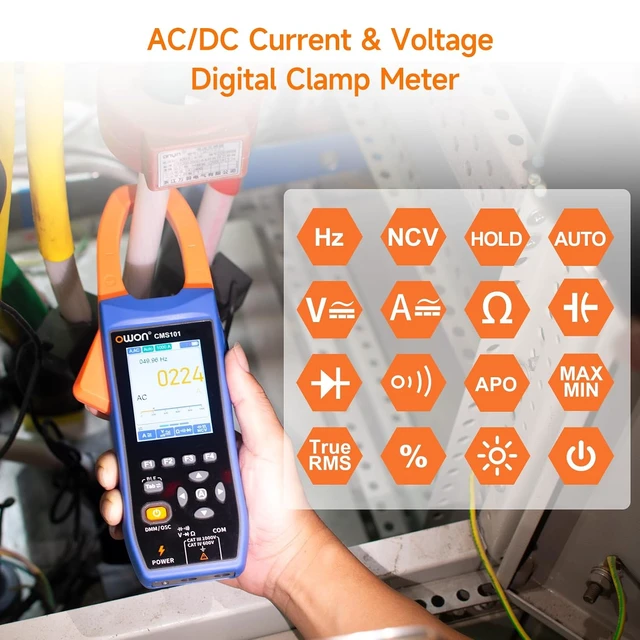 Alt view image 3 of 6 - Digital Clamp Meter with 2.8-inch IPS LCD Display, AC/DC Oscilloscope Function 3 in 1, 20000 Count True RMS Auto-ranging Current Meter, Bluetooth Current Meter and Oscilloscope