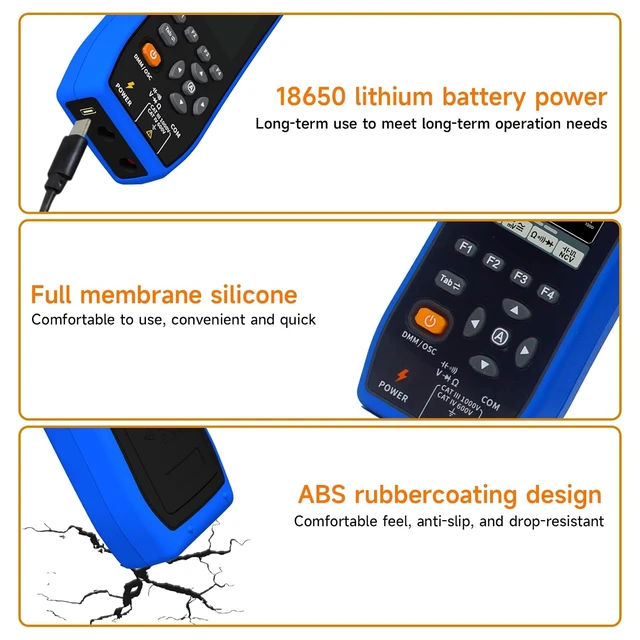 Alt view image 6 of 6 - Digital Clamp Meter with 2.8-inch IPS LCD Display, AC/DC Oscilloscope Function 3 in 1, 20000 Count True RMS Auto-ranging Current Meter, Bluetooth Current Meter and Oscilloscope