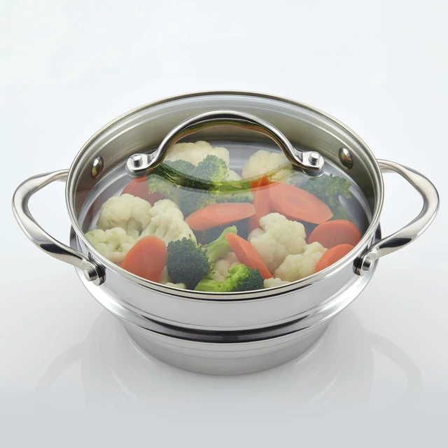Alt view image 3 of 7 - Classic Stainless Steel Universal Covered Steamer Insert
