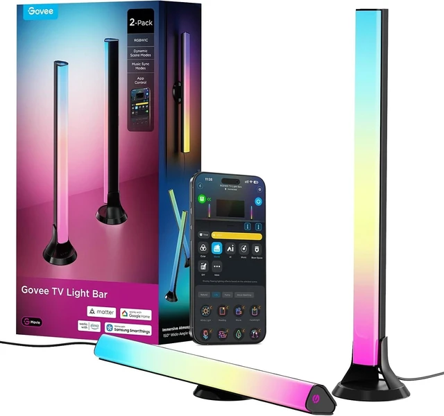 Main image of Smart RGBWIC Light Bars, 15-Inch WiFi TV Backlight for 45-70-Inch TVs