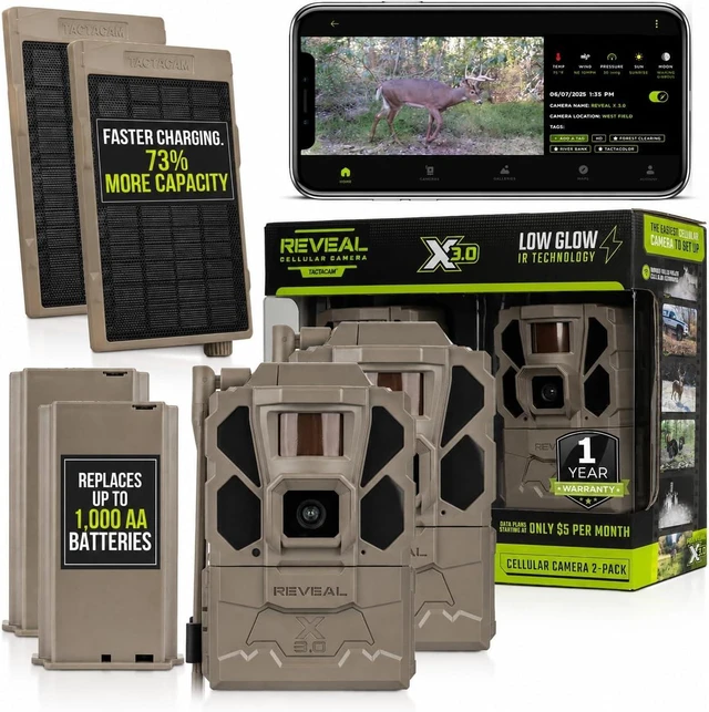 Main image of Reveal X 3.0 Cellular Trail Camera + LiPo Battery & Solar (2PK)