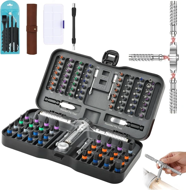 Main image of 115 in 1 Magnetic Ratchet Screwdriver Set with S2 Steel Bits