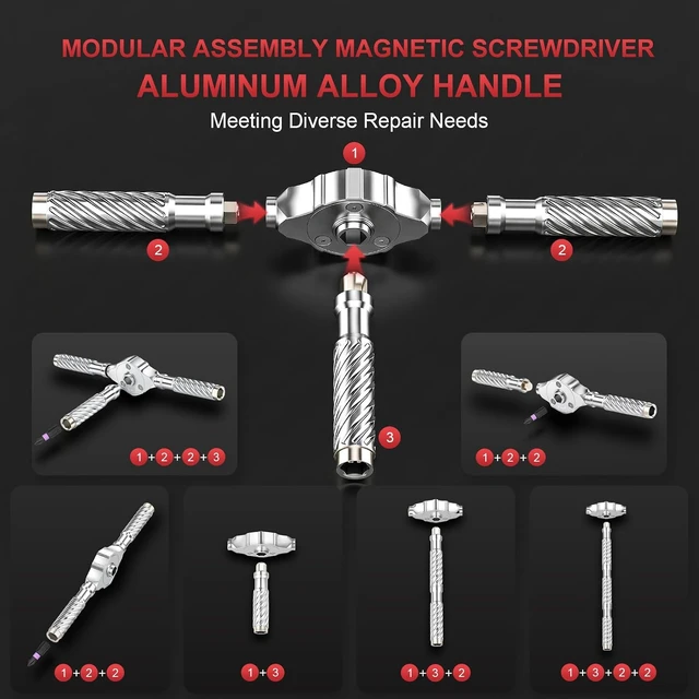 Alt view image 2 of 6 - 115 in 1 Magnetic Ratchet Screwdriver Set with S2 Steel Bits