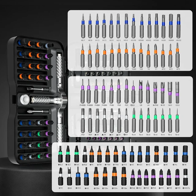 Alt view image 4 of 6 - 115 in 1 Magnetic Ratchet Screwdriver Set with S2 Steel Bits