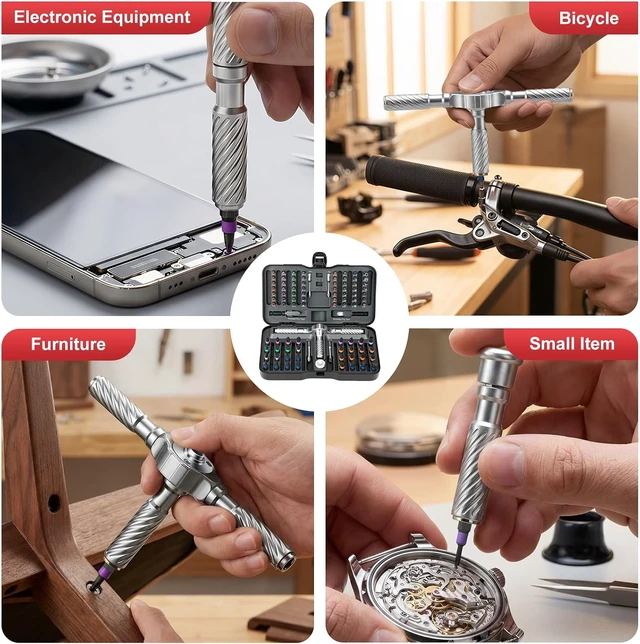 Alt view image 6 of 6 - 115 in 1 Magnetic Ratchet Screwdriver Set with S2 Steel Bits