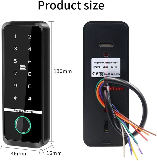 Alt view image 7 of 7 - WiFi Access Control Keyboard Fingerprint Door Lock 125Khz EM+13.56Mhz MF RFID Card Reader Controler Keypad Intercom System,Smart Lock Electronic System Work with Tuya App Control Waterproof IP67