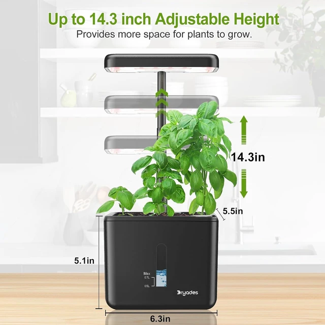 Alt view image 7 of 7 - Indoor Garden Growing Systems Self-Watering Plant Pot Smart Gardening System with 17 Watts LED Grow Light Auto Timer Gardening Plant Gifts for Mom Plant Pot for vegetables herbs(No Seeds&Soil)