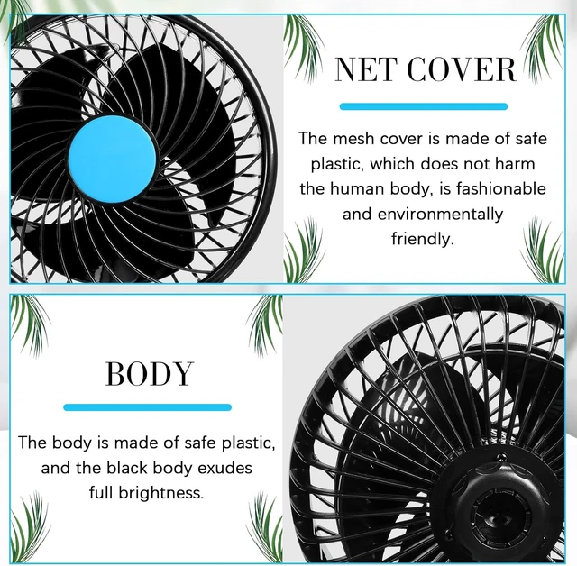 Alt view image 4 of 7 - 2 Pcs 6'' 12v Car Fan, 360 Degree Rotatable Seat Cooling Fan with Stepless Speed Regulation, Cigarette Lighter Plug for Car Window, Suv, Rv, Vehicles, Buses(Clip)