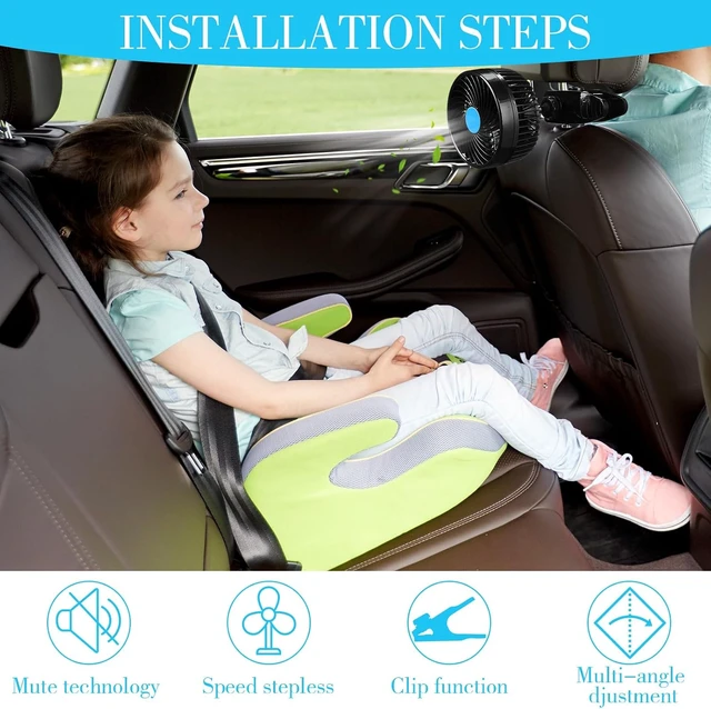 Alt view image 6 of 7 - 2 Pcs 6'' 12v Car Fan, 360 Degree Rotatable Seat Cooling Fan with Stepless Speed Regulation, Cigarette Lighter Plug for Car Window, Suv, Rv, Vehicles, Buses(Clip)