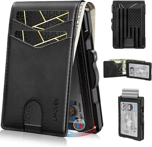 Main image of Minimalist RFID-Blocking Slim Leather Wallet for Men with Card Holder & Cash Slot