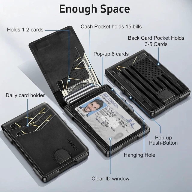 Alt view image 2 of 6 - Minimalist RFID-Blocking Slim Leather Wallet for Men with Card Holder & Cash Slot