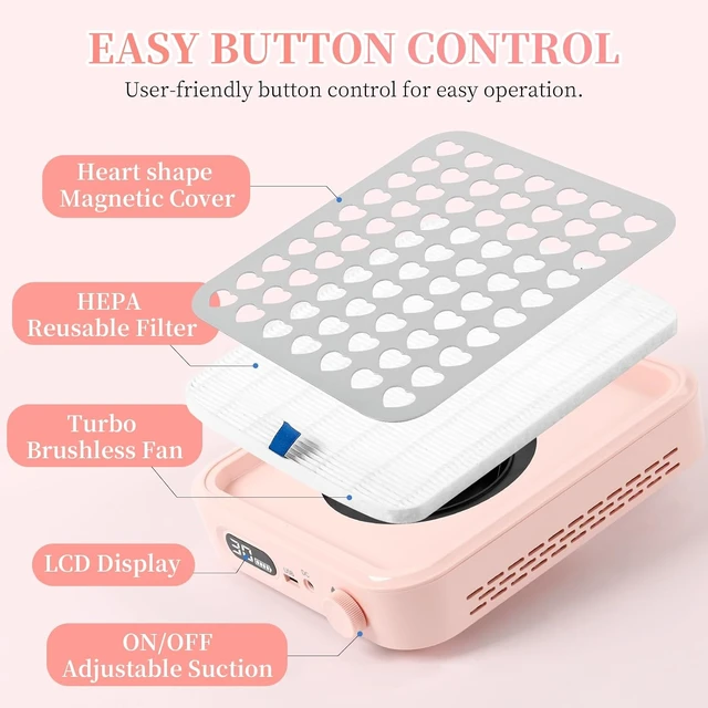 Alt view image 3 of 7 - Rechargeable Nail Dust Collector Vacuum