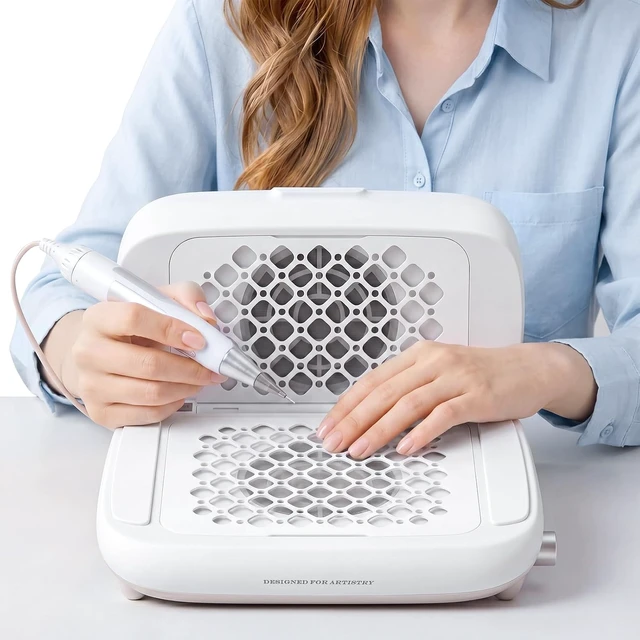 Main image of Foldable Nail Dust Collector with Dual Fans, 14,700RPM Adjustable Speed