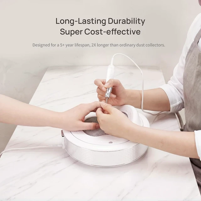 Alt view image 7 of 7 - Professional Nail Dust Collector Vacuum for Acrylic & Gel Nails, Reusable Filter & 30 Disposable Filters, Low Noise