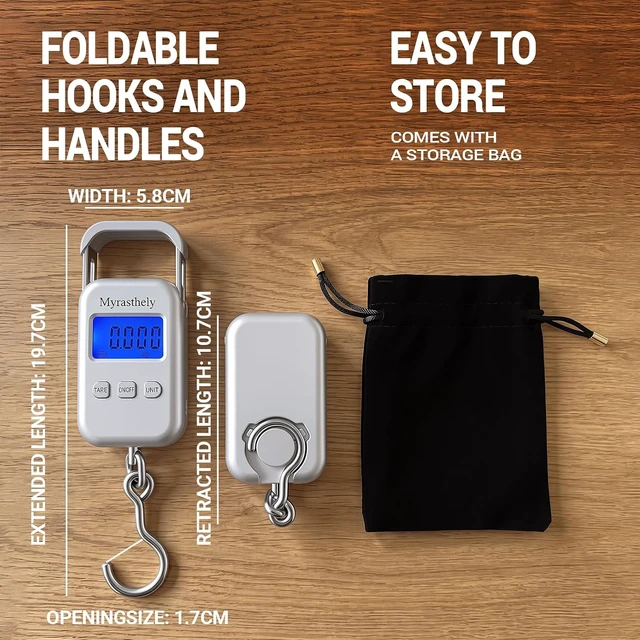 Alt view image 6 of 7 - 110lb Digital Luggage Hanging Scale with LCD Display, Compact Handheld for Travel & Shipping