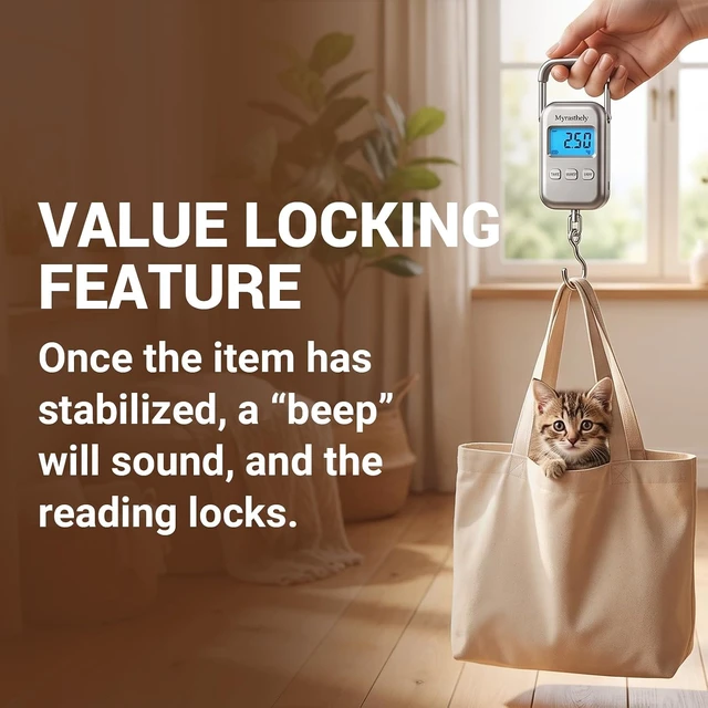 Alt view image 7 of 7 - 110lb Digital Luggage Hanging Scale with LCD Display, Compact Handheld for Travel & Shipping