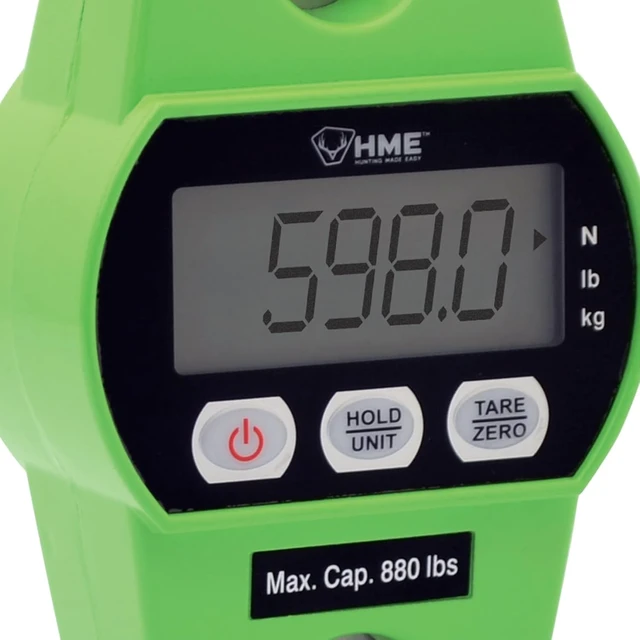 Alt view image 2 of 5 - Hunting Digital Hanging Scale with Tare Function, Max 400kg/880lb, Iron Hook, 2 Batteries Included