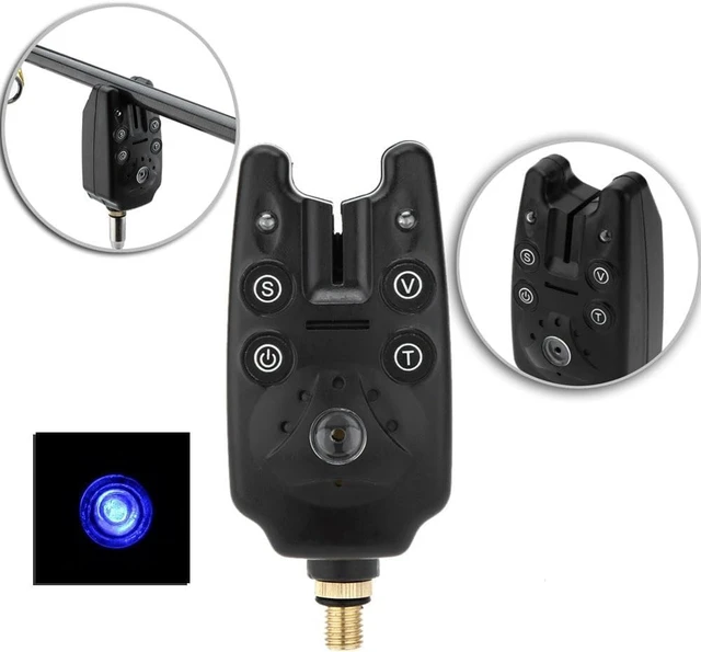 Alt view image 2 of 4 - Fishing Bite Alarm Set with 3 LED Alarms & 3 Extendable Aluminum Banksticks, Waterproof Tool Bag