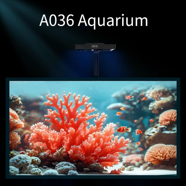 Alt view image 7 of 7 - A036 36W Reef Tank Light with Touch Control, Timer & Screen for Coral & Nano Marine Tanks