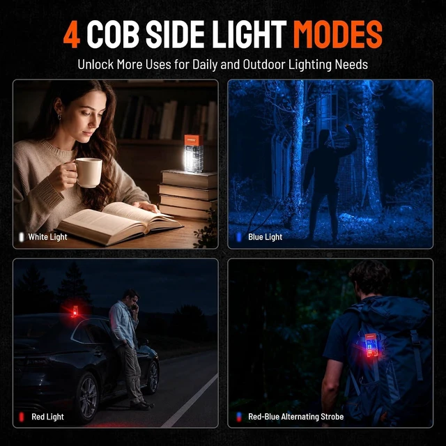 Alt view image 5 of 7 - Rechargeable Red & Green COB LED Blood-Tracking Flashlight