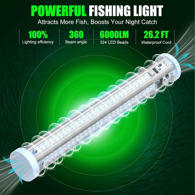 Alt view image 2 of 7 - 60W 6000-Lumen Underwater Fishing Light, Compatible with Milwaukee 18V